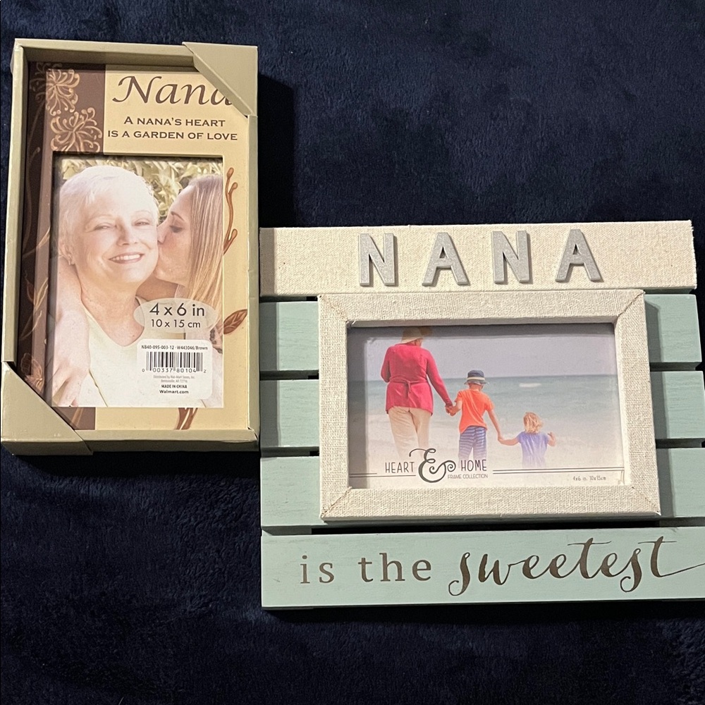 Nana Heart and Home Picture Frame Set - Cream and Green